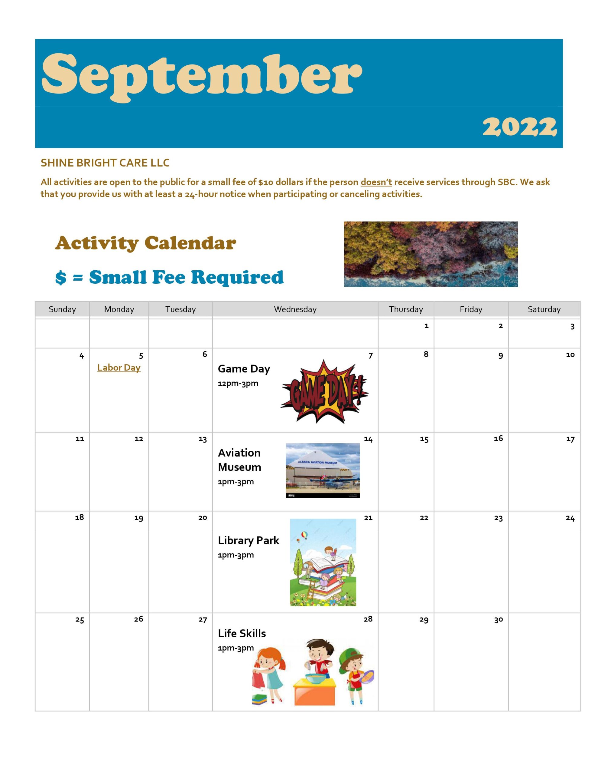 Activity Calendar 5.0 Anch September